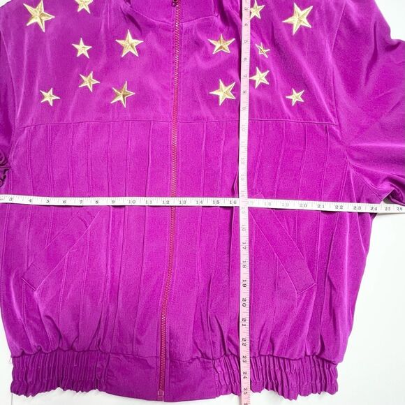 VTG Star Embroidered Zipper Front Sporty Jacket Large - Picture 9 of 10